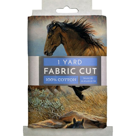 David Textiles Horses in Prairie Precut Sewing Fabric 1 Yd X 44-In Cotton Quilt - Picture 3 of 3